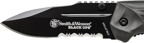 سميث اند ويسون بلاك اوبس SWBLOP3T 7.7in SS سكين فتح بمساعدة مع 3.4in Tanto Point Blade ومقبض ألومنيوم للتكتيكية in Kuwait