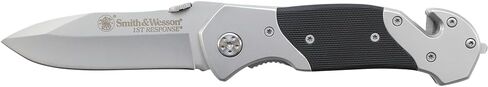 Smith & Wesson 8in High Carbon S.S. Folding Knife with 3.3in Drop Point Blade and S.S. with G-10 Inlay Handle for Outdoor, Tactical, Survival and EDC in Saudi Arabia