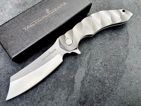 سكين جيب قابل للطي من التيتانيوم، مقبض تيتانيوم Tc4 صلب، شفرة DAO فولاذية CPM-D2، تتضمن غمدًا (زيوس) in Kuwait