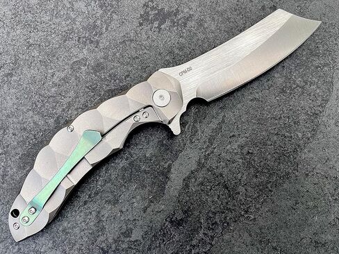 سكين جيب قابل للطي من التيتانيوم، مقبض تيتانيوم Tc4 صلب، شفرة DAO فولاذية CPM-D2، تتضمن غمدًا (زيوس) in Kuwait