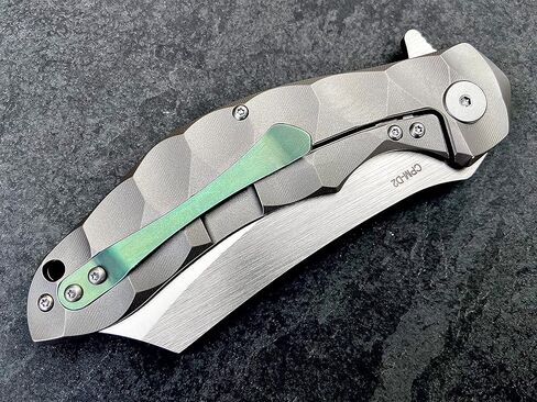 سكين جيب قابل للطي من التيتانيوم، مقبض تيتانيوم Tc4 صلب، شفرة DAO فولاذية CPM-D2، تتضمن غمدًا (زيوس) in Kuwait