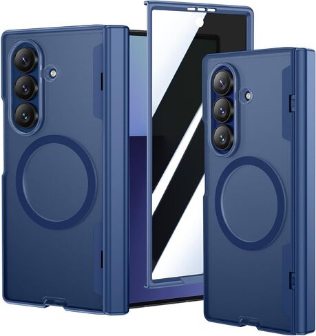 حافظة VEGO لهاتف Galaxy Z Fold 7، مع [حماية المفصلات] [واقي شاشة للخصوصية من الزجاج المقسى]، متوافقة مع MagSafe، غطاء مغناطيسي مضاد للصدمات لهاتف Samsung Galaxy Z Fold 7 - أزرق in Kuwait