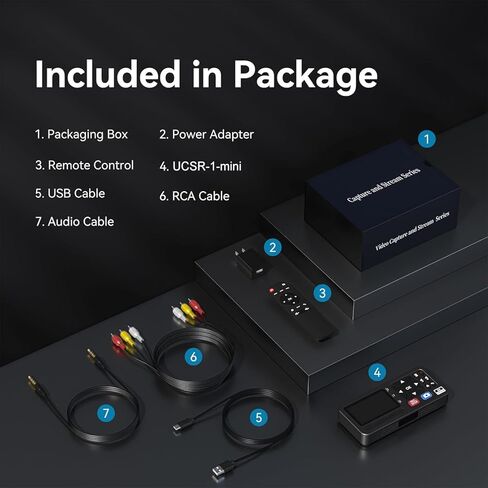 Portable VHS to Digital Converter with Remote, Video to Digital Recorder Standalone for Recording VHS Tapes, VCR, DVR, DVD, Hi8, DV Player, RCA, CVBS, TV Box, Camcorder, Gaming Consoles to USB SD Card in Saudi Arabia