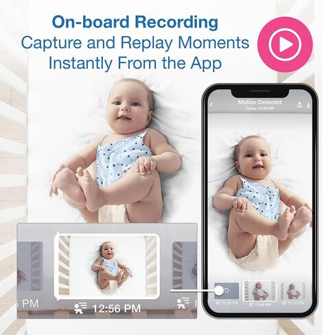 VTech Smart WiFi 7" HD Display Video Baby Monitor, 1080p HD Camera via App, Pan-Tilt-Zoom, Night Light, 2-Way Talk, 2K CMOS Video Sensor, Wide-Angle Viewing, Rechargeable Battery, Free App: RM7866HD in Kuwait
