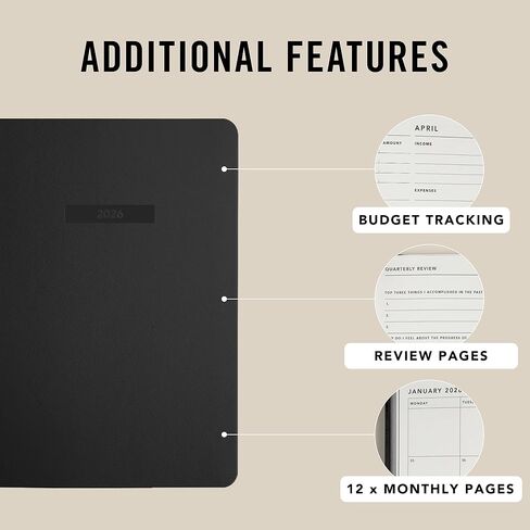 MI GOALS مخطط الانتشار الأسبوعي 2026 | مجلة تحديد الأهداف المؤرخة للامتنان والتقدم وتتبع العادات مع ملاحظات مبطنة | تخطيط من أسبوع إلى صفحتين، A5 (العنصر الأزرق) in Kuwait