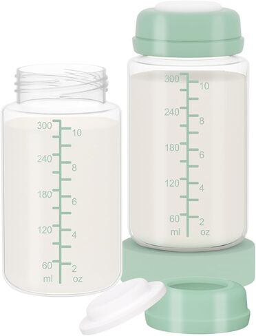 2pc 10oz Breastmilk Storage Bottle Compatible with SpectraS1 S2 9 Plus SG/Motif Luna/Others Wide-Mouth Flange, Breast Milk Container for Momcozy 22oz Portable Cooler, Pumping/Storage/Portable Bottle in Saudi Arabia