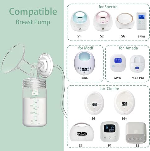 2pc 10oz Breastmilk Storage Bottle Compatible with SpectraS1 S2 9 Plus SG/Motif Luna/Others Wide-Mouth Flange, Breast Milk Container for Momcozy 22oz Portable Cooler, Pumping/Storage/Portable Bottle in Saudi Arabia