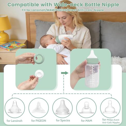2pc 10oz Breastmilk Storage Bottle Compatible with SpectraS1 S2 9 Plus SG/Motif Luna/Others Wide-Mouth Flange, Breast Milk Container for Momcozy 22oz Portable Cooler, Pumping/Storage/Portable Bottle in Saudi Arabia