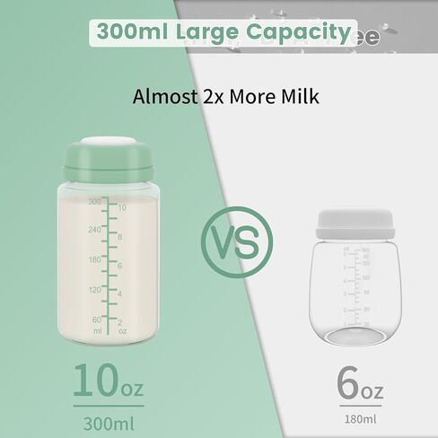 2pc 10oz Breastmilk Storage Bottle Compatible with SpectraS1 S2 9 Plus SG/Motif Luna/Others Wide-Mouth Flange, Breast Milk Container for Momcozy 22oz Portable Cooler, Pumping/Storage/Portable Bottle in Saudi Arabia