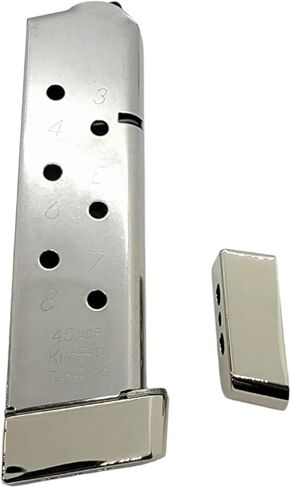 2X Polished Chrome-Plated 1911 Magazine Base Pads Fits All Kim Pro Tac-Mag Full Size .45 ACP 8-Round Magazines in Saudi Arabia