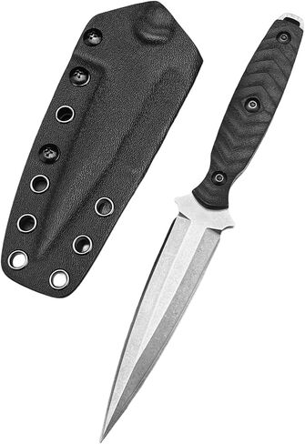 Fixed Blade Knife with Sheath,4.25in 8Cr13Mov Steel Hunting Knife, Full Tang G10 Handle, EDC Tool Knife for Outdoor, Hiking, Survival in Kuwait