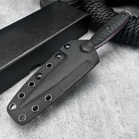 Fixed Blade Knife with Sheath,4.25in 8Cr13Mov Steel Hunting Knife, Full Tang G10 Handle, EDC Tool Knife for Outdoor, Hiking, Survival in Kuwait