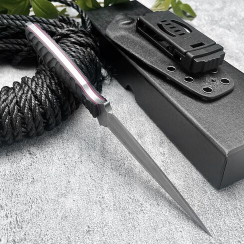 Fixed Blade Knife with Sheath,4.25in 8Cr13Mov Steel Hunting Knife, Full Tang G10 Handle, EDC Tool Knife for Outdoor, Hiking, Survival in Kuwait