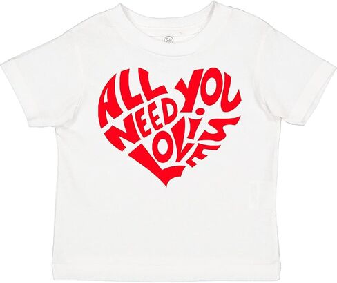 تي شيرت Inktastic All You Need is Love باللون الأحمر على شكل قلب للأطفال الصغار in Kuwait