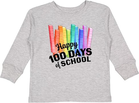 تي شيرت Inktastic Happy 1 Hundred Day of School Math بأكمام طويلة للأطفال الصغار in Saudi Arabia