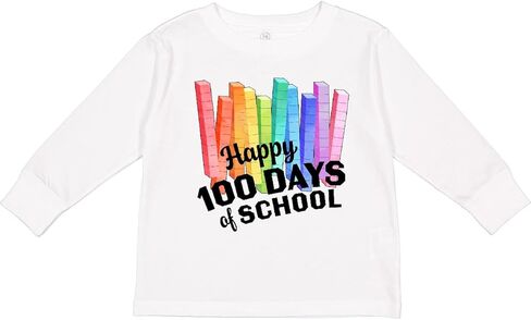 تي شيرت Inktastic Happy 1 Hundred Day of School Math بأكمام طويلة للأطفال الصغار in Kuwait