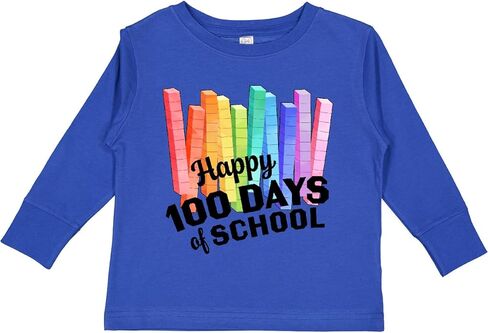 تي شيرت Inktastic Happy 1 Hundred Day of School Math بأكمام طويلة للأطفال الصغار in Saudi Arabia