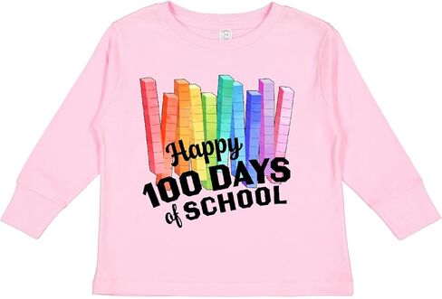 تي شيرت Inktastic Happy 1 Hundred Day of School Math بأكمام طويلة للأطفال الصغار in Saudi Arabia