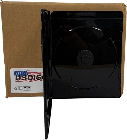 حافظات USDISC Blu-ray Slimline 7 مم، قرص واحد واحد، أسود لامع، عبوة من 25 قرصًا in Kuwait