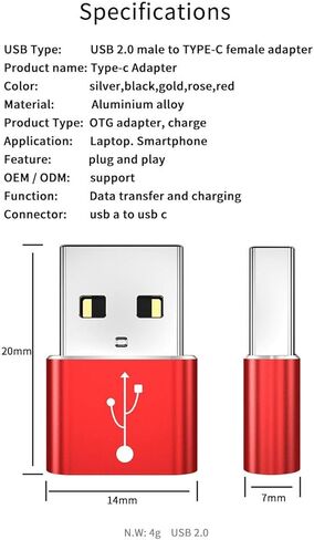 BoxWave Adapter Compatible with Google Chromecast with TV - USB-A to C PortChanger (5-Pack), Type-C OTG Convert Charging Data Adapter - Metallic Silver in Saudi Arabia