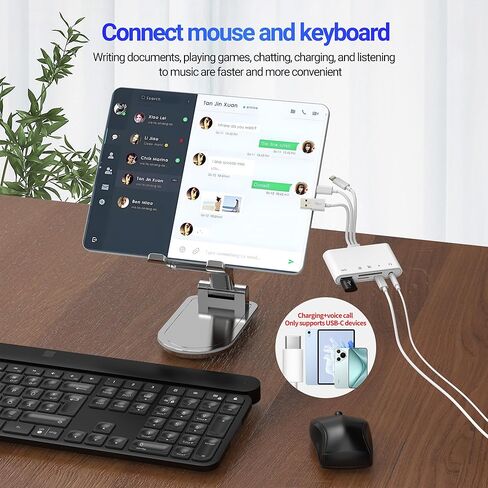 محور قارئ بطاقة SD USB C Lightning USB إلى OTG 3.5 مم Aux Charger TF محول (5 في 1) لهاتف iPhone 17 16 15 14 13 Pro Max Splitter Camera Computer Android ملحقات شحن الصوت المتوافقة مع Samsung in Kuwait