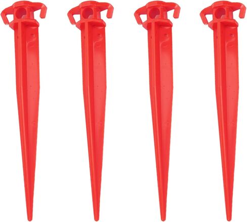 قطعة واحدة من عصا أوتاد أرضية بلاستيكية للاستخدام الخارجي لسجادة الشاطئ، والتخييم، والتنزه سيرًا على الأقدام، والحديقة، ومقاومة للأشعة فوق البنفسجية، باللون الأحمر in Kuwait