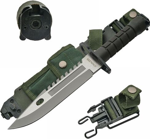 SZCO Supplies 13" M-9 Bayonet Military Style Tactical Saw Back Knife,Green/Black in Saudi Arabia