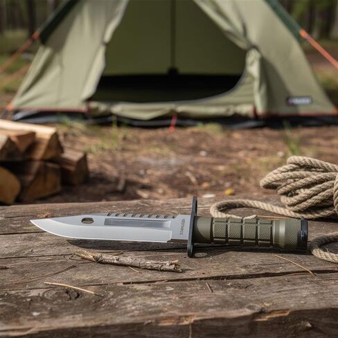 SZCO Supplies 13" M-9 Bayonet Military Style Tactical Saw Back Knife,Green/Black in Saudi Arabia