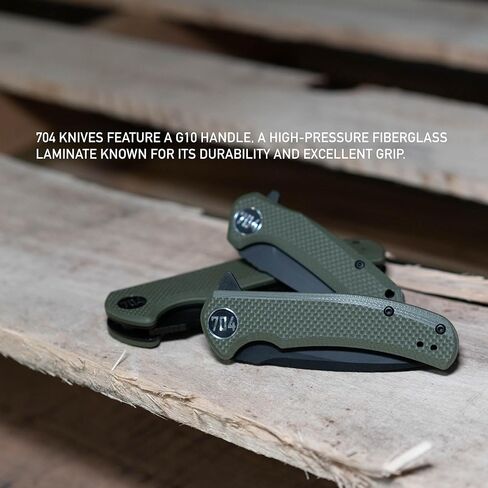 704 Gear Midnight Scout Lite EDC سكين جيب قابل للطي | شفرة مدمجة للغاية مقاس 2.44 بوصة، فولاذ D2، مقبض G10 in Kuwait