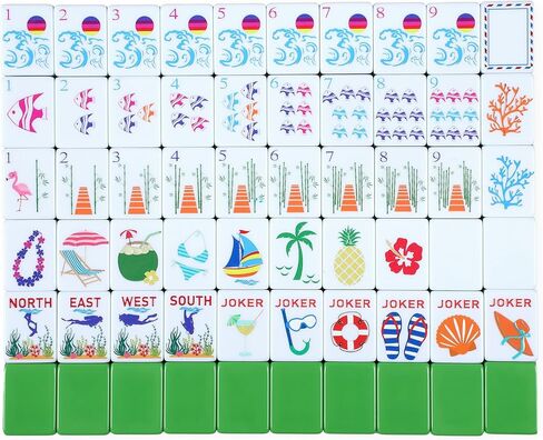 عيد الميلاد 160 جهاز كمبيوتر شخصى Chinoiserie Mahjong البلاط مجموعة، 1.2 × 0.8 بوصة الميلامين الأزرق الظهر الأمريكية جونغ فقط، السفر ما جيانغ البلاط للكبار مجلس الكلاسيكية ليلة الأسرة in Saudi Arabia