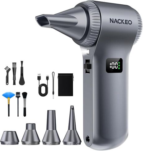 Compressed Air Duster-230000RPM Super Power Electric Air Duster, 100-Level Adjustable Inflatable Air Blower with LED Light and Display Screen, Dust Blower for Computer, Keyboard,House, Outdoor and Car in Kuwait