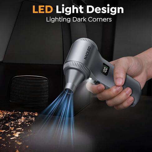 Compressed Air Duster-230000RPM Super Power Electric Air Duster, 100-Level Adjustable Inflatable Air Blower with LED Light and Display Screen, Dust Blower for Computer, Keyboard,House, Outdoor and Car in Kuwait