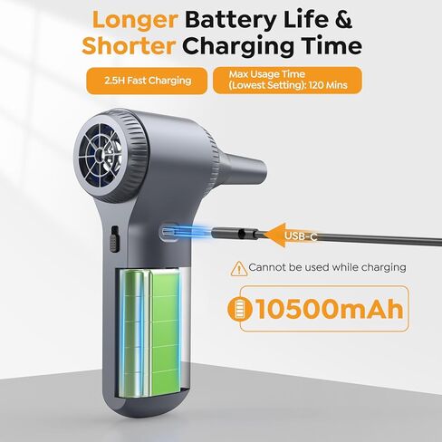 Compressed Air Duster-230000RPM Super Power Electric Air Duster, 100-Level Adjustable Inflatable Air Blower with LED Light and Display Screen, Dust Blower for Computer, Keyboard,House, Outdoor and Car in Kuwait