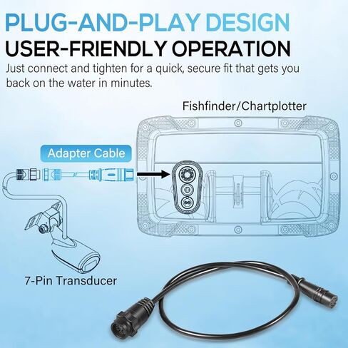 000-14068-001 7-Pin Transducer to Fishfinder and Chartplotter Adapter Cable Fits for Lowrance Hook²/Reveal & Cruise in Saudi Arabia