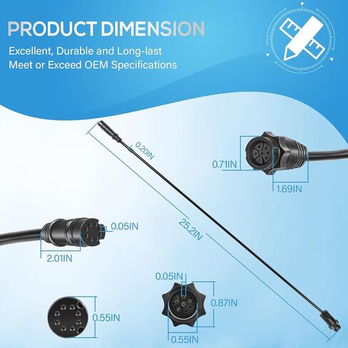 000-14068-001 7-Pin Transducer to Fishfinder and Chartplotter Adapter Cable Fits for Lowrance Hook²/Reveal & Cruise in Saudi Arabia