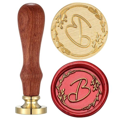 Yoption Handwritten Letter S Wax Seal Stamp, Vintage Initial Alphabet with Olive Branch Sealing Wax Stamp in Saudi Arabia