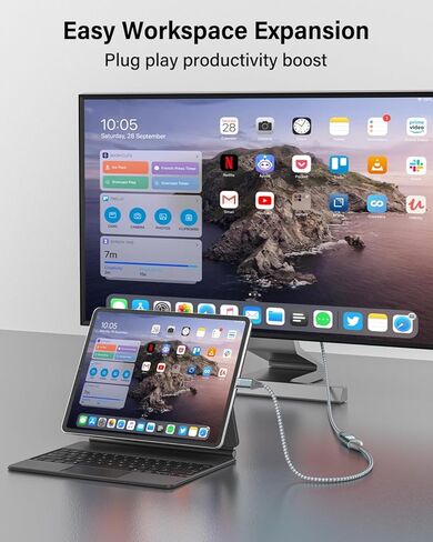 كابل RUIZHI 4K Micro HDMI إلى USB-C بطول 3FT 4K 60 هرتز و18 جيجابت في الثانية - محول مجدول من النايلون مع موصلات ألومنيوم لمصدر Micro HDMI إلى شاشة USB-C، ونسخ MacBook/iPad Pro (بث المكتب والمنزل) in Kuwait