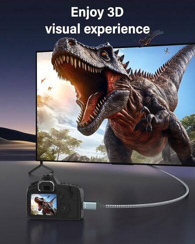 كابل RUIZHI 4K Micro HDMI إلى USB-C بطول 3FT 4K 60 هرتز و18 جيجابت في الثانية - محول مجدول من النايلون مع موصلات ألومنيوم لمصدر Micro HDMI إلى شاشة USB-C، ونسخ MacBook/iPad Pro (بث المكتب والمنزل) in Kuwait