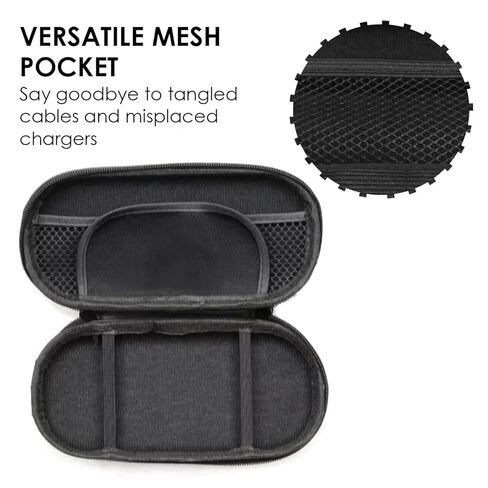 Wokyo Carrying Case for Vita, Shockproof Vita Travel Pouch Protective Travel Carry Shell Case Cover Compatible with PSV and Other Accessories for Vit, Black/Double Pocket/Large Capacity in Saudi Arabia