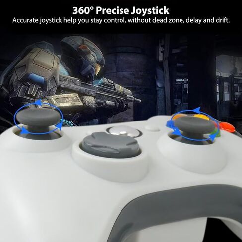 لوحة ألعاب لاسلكية 2.4 جيجا هرتز من Icelily Advanced لوحدة تحكم Xbox 360، اتصال تلقائي لأجهزة Xbox 360 / للكمبيوتر الشخصي/للبخار، اهتزاز مزدوج وعصا تحكم 360 درجة لنظام التشغيل Windows 7/8/10 in Saudi Arabia