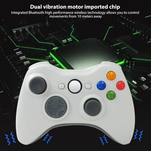 لوحة ألعاب لاسلكية 2.4 جيجا هرتز من Icelily Advanced لوحدة تحكم Xbox 360، اتصال تلقائي لأجهزة Xbox 360 / للكمبيوتر الشخصي/للبخار، اهتزاز مزدوج وعصا تحكم 360 درجة لنظام التشغيل Windows 7/8/10 in Saudi Arabia