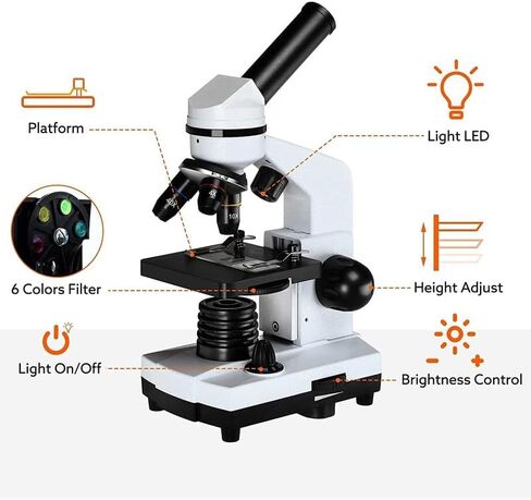 2500X Microscopes Biological Educational with Slides Set Phone Adapter in Saudi Arabia
