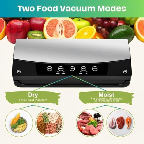 Kitchen Food Vacuum Sealer Machine, Food Preservation Small Appliances w/Vacuum Storage Bags, Automatic Air Sealing System for Kitchen Storage, LED Indicator w/Dry & Moist Modes, Includes Seal Bags in Kuwait
