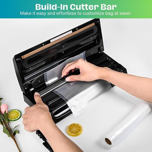 Kitchen Food Vacuum Sealer Machine, Food Preservation Small Appliances w/Vacuum Storage Bags, Automatic Air Sealing System for Kitchen Storage, LED Indicator w/Dry & Moist Modes, Includes Seal Bags in Kuwait