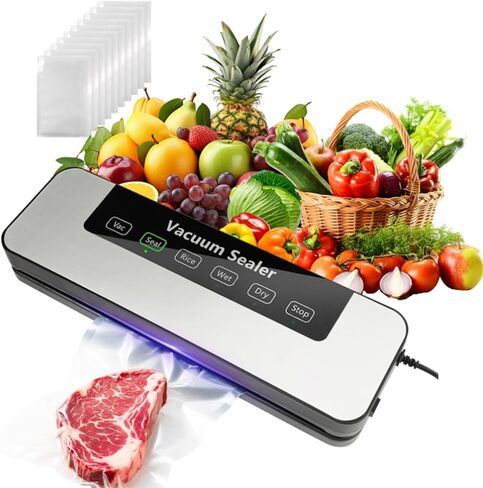 Food Saver Vacuum Sealer Machine, Meat Vacuum Sealer for Food with Multiple Modes for Dry & Moist Food, Compact Vacuum Sealing System for Food Preservation & Sous Vide in Saudi Arabia