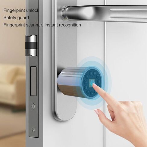 Sonow Smart Cylinder Door Lock, Smart Fingerprint Lock Keyless Entry Door Cylinder Lock for Security Aluminum Interior Door in Saudi Arabia