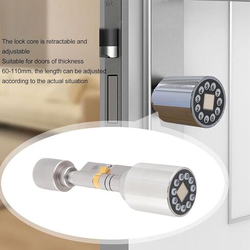 Sonow Smart Cylinder Door Lock, Smart Fingerprint Lock Keyless Entry Door Cylinder Lock for Security Aluminum Interior Door in Saudi Arabia