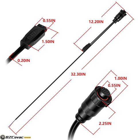 720080-1 AS كابل مقسم GPS NMEA لأجهزة العثور على الأسماك من سلسلة Humminbird Onix & SOLIX - اتصال مستقبل GPS خارجي مع مخرج بيانات NMEA، 2 قدم / 7 بوصات in Saudi Arabia