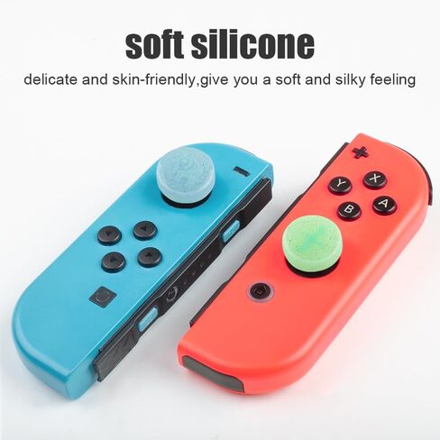 Switch Joycon Thumb Grip Caps, Soft Silicone Joystick Cover Compatible with OLED/Lite, Analog Stick Grips Button Covers for Switch Controllers (L-Mix) in Saudi Arabia