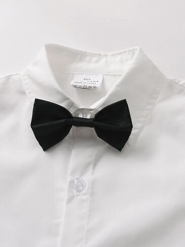 طقم سراويل للأولاد من Boarnseorl، قميص بأكمام طويلة للرضع + بنطلون + ربطة عنق + سترة، ملابس رجالية للأطفال الصغار in Saudi Arabia